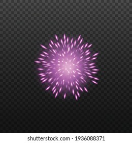 Festival firework or firecracker element, realistic vector illustration isolated.