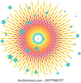 Festival firework show. Night light holiday icon