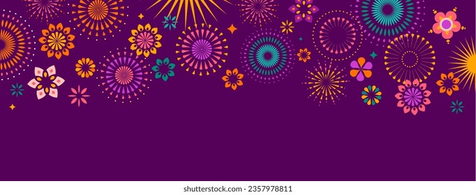 Festival, Fireworks, Anniversary event background. Vector illustration and concept design