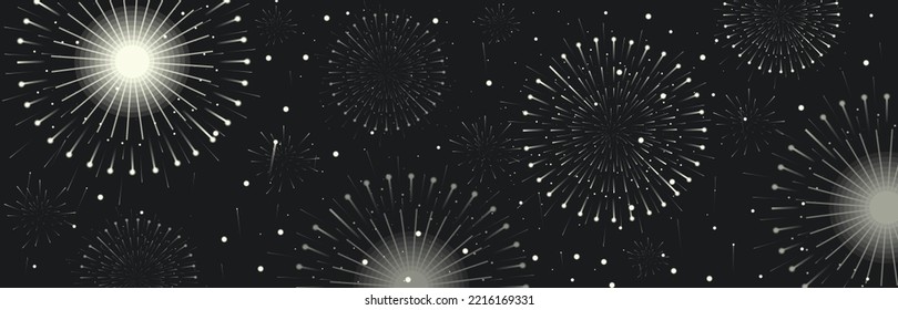 Festival fireworks. Fireworks banner and traditional celebration background. Vector illustration