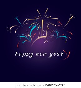 Festival fireworks frame. Bright crackers lights in starry night sky, firework poster and traditional celebration background vector illustration