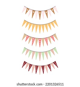 Festival flag collection. Party concept. Garland set. Event element.