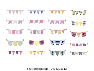 Festival Flag Illustration Element Set
