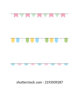 Festival flag illustration. Party concept. Garland. Event vector element. 