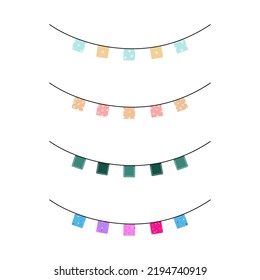 Festival flag set. Party concept. Garland. Event element.