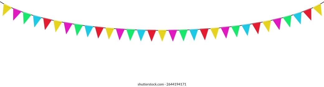 Festival flag vector, capturing the vibrant spirit of celebrations. Perfect for events, parties, music festivals, cultural gatherings, or colorful decorations.