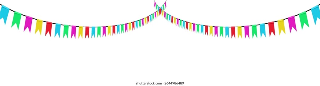 Festival flag vector, capturing the vibrant spirit of celebrations. Perfect for events, parties, music festivals, cultural gatherings, or colorful decorations.