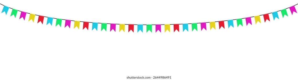 Festival flag vector, capturing the vibrant spirit of celebrations. Perfect for events, parties, music festivals, cultural gatherings, or colorful decorations.