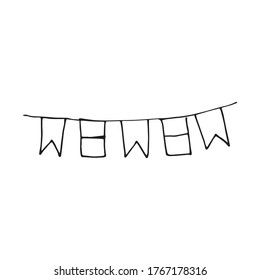 Das Festival faht doodle. Vektorgrafik
