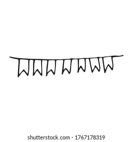 El doodle de banderas del festival. Ilustración del vector