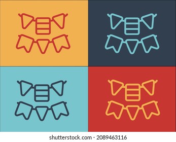 Festival Flags Logo Template, Simple Flat Icon of background,holiday,decoration