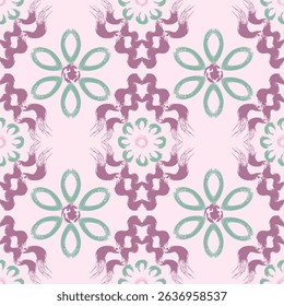 Festival Flower brush pattern,Abstract ink flower.Hand drawn brush. flowers boho motif. Botanical vector set.Vibrant boho print.Art deco seamless pattern flower textures botanic background.