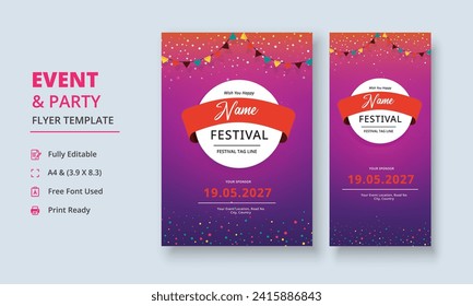 Festival Flyer Template, Festival Poster Template, Multipurpose Festival Flyer Poster, DL Flyer