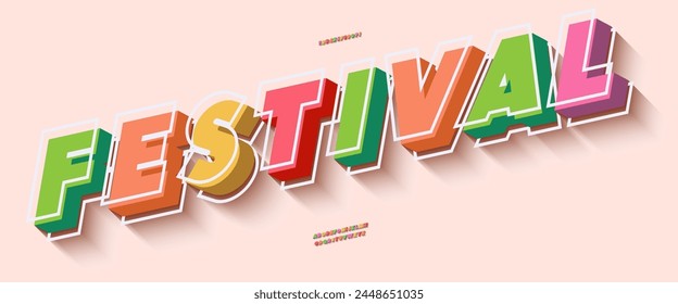 Festival font 3d bold line style