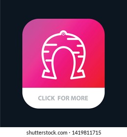 Festival, Fortune, Horseshoe, Luck, Patrick Mobile App Button. Android and IOS Line Version