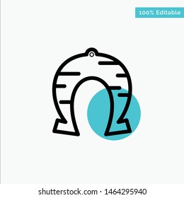 Festival, Fortune, Horseshoe, Luck, Patrick turquoise highlight circle point Vector icon. Vector Icon Template background