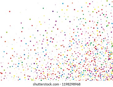 Festival frame with color round glitter, confetti. Random, chaotic polka dot. Bright background  for party invites, wedding, cards, phone Wallpapers. Vector illustration. Typographic design.