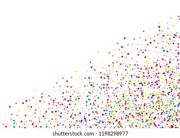 Festival frame with color round glitter, confetti. Random, chaotic polka dot. Bright background  for party invites, wedding, cards, phone Wallpapers. Vector illustration. Typographic design.