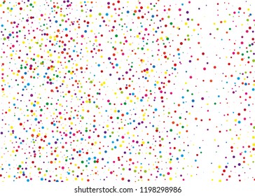 Festival frame with color round glitter, confetti. Random, chaotic polka dot. Bright background  for party invites, wedding, cards, phone Wallpapers. Vector illustration. Typographic design.