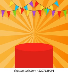 Festival frame design and impressive background with place for cups, souvenirs, etc. Vector illustration