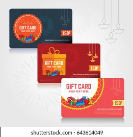 Festival Gift Card Template Design Set