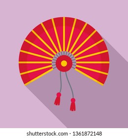 Festival hand fan icon. Flat illustration of festival hand fan vector icon for web design