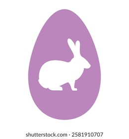 Festival Happy Easter Egg Illustration Design with a Rabbit From the Center