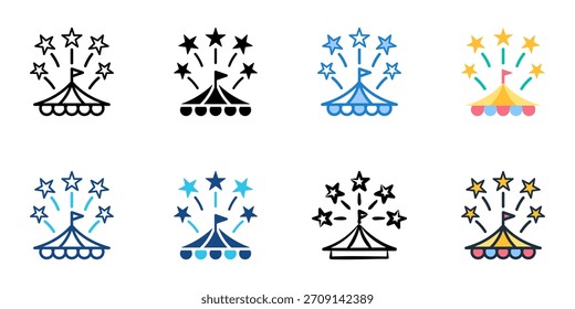 Conjunto de iconos de festival colección de Vector de estilo múltiple. Trazo editable 
