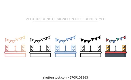 Icono de festival conjunto Vector stock con fondo blanco