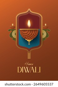 festival of india Diwali celebration greeting cards.