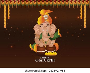 Festival of india happy ganesh chaturthi design background