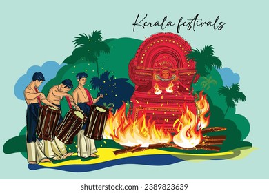 festival of Kerala vector illustration