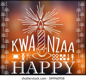 Festival Kwanzaa. Happy Kwanzaa. Holiday card Vector illustration