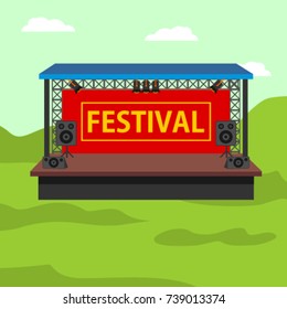 Festival Layout Stage Logo Vector Template Design