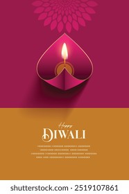 Festival of light Happy Diwali Wishes Greeting card.