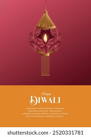 Festival of light, Happy diwali wishes lantern premium style. 