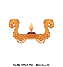 festival of lights, candle decorative element in white background vector illustration design