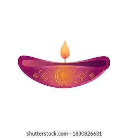 festival of lights, candle decorative element in white background vector illustration design