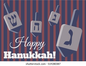 Festival of lights. Feast of dedication. Dreidel for Hanukkah icon. Vector chanukah dreidel.Happy Hanukkah greeting card design. Hanukkah template for postcard, banner, fyer. 