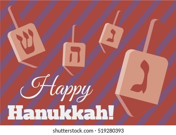 Festival of lights. Feast of dedication. Dreidel for Hanukkah icon. Vector chanukah dreidel.Happy Hanukkah greeting card design. Hanukkah template for postcard, invitation card, banner, fyer. 