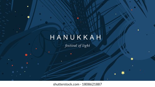 Festival Of Lights Hanukkah. Abstract Creative Universal Artistic Template.
Good For Email Header, Social Media Post, AD, Event And Page Cover, Banner, Background, Poster And Other Graphic Design.