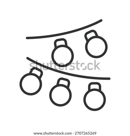 festival lights icon in line design. lights, decoration, garland, bulbs, festive, festival on white background vector. festival lights editable stroke icon