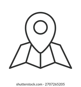 Festival Map Icon im Line Design. Karte, Lage, Navigation, Ort, Spot, Festival auf weißem Hintergrund, Vektor. bearbeitbares Strichsymbol der Festivalkarte