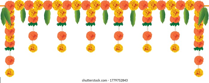 Festival marigold garland decoration for door entrance