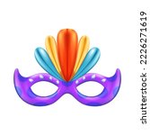 Festival Mask 3D Icon Realistic Illustration Vector for celebrating new year or party event
