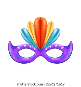 Festival Mask Icono 3D Vector de ilustración realista para celebrar el año nuevo o el evento de fiesta
