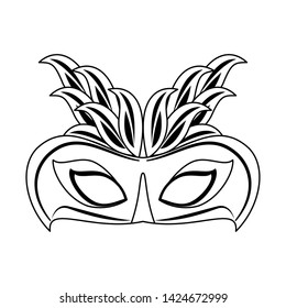 Festival mask with feathers isolated vector illustration graphic design