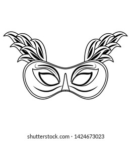 Festival mask with feathers isolated vector illustration graphic design