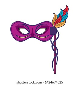 Festival mask with feathers isolated vector illustration graphic design