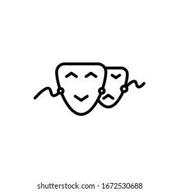 Festival mask Icon. Flat vector graphic in white background.